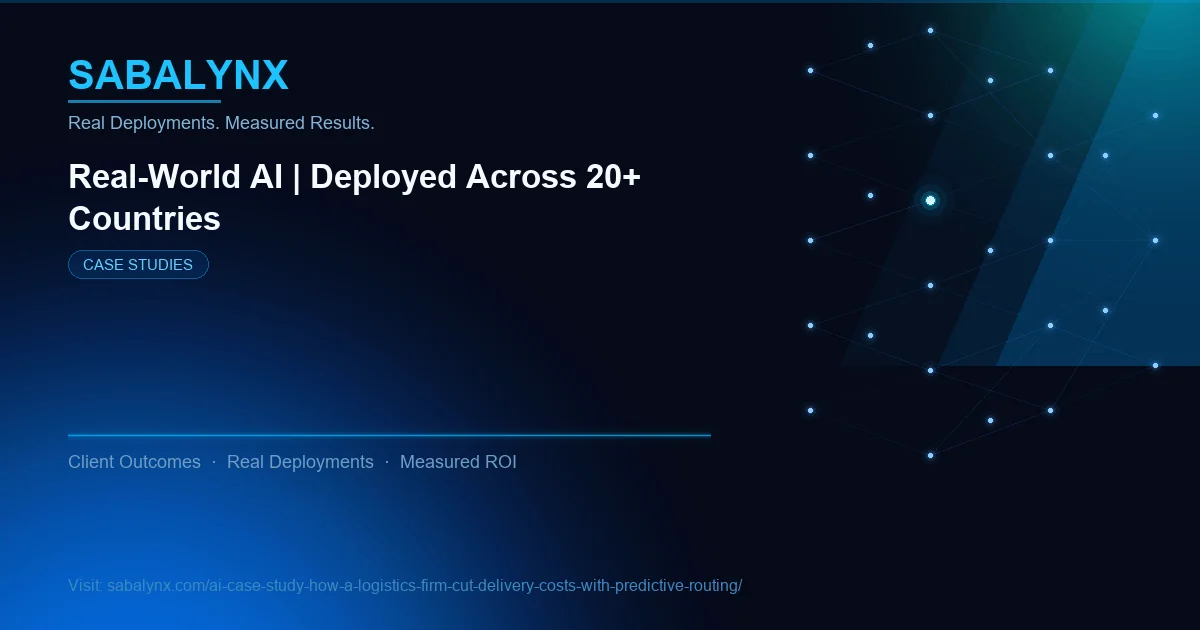 AI Case Study How a Logistics Firm Cut Delivery Costs with Predictive Routing — Case Studies | Sabalynx Enterprise AI